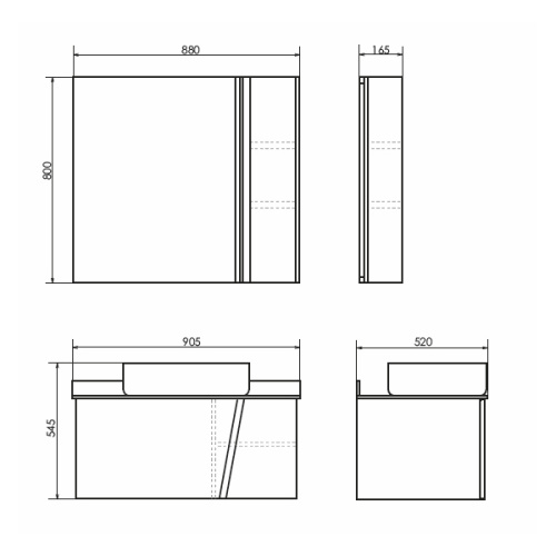 Зеркало-шкаф Comforty Эдинбург 00004147981CF 88х17х80 подвесной цвет бетон светлый - фото 2