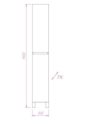 Шкаф-пенал Onika Элита 403039 30х32х190 напольный - фото 3