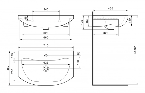 Раковина мебельная керамическая Santek Балтика 70 1.WH20.7.776 72х44 накладная цвет белый 1 отверстие под смеситель - фото 4