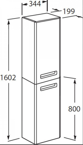 Шкаф-пенал Roca The Gap Original ZRU9302884 34х20х160 подвесной цвет белый глянцевый - фото 3