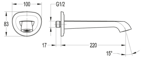 Излив Cezares LIBERTY LIBERTY-F-SC-01 настенный хром - фото 2