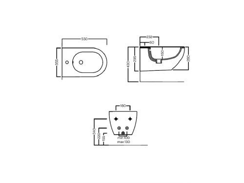 Биде Hatria Centrica Y9DB01 подвесное - фото 3