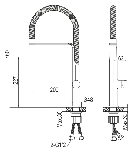 Смеситель для кухни AQG COOK 05COO500CR на столешницу хром - фото 2