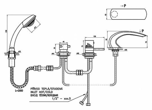 Смеситель RavSlezak DT272.5PZ на борт ванны золото - фото 2