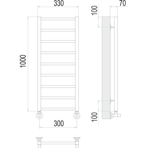 Полотенцесушитель Terminus 4670078529664 33х100 водяной хром - фото 3