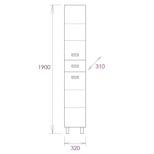 Шкаф-пенал Onika Балтика 403214 32х31х190 напольный - фото 3