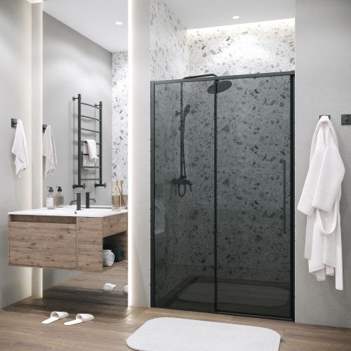 Душевая дверь Grossman Galaxy 100.K33.01.140.21.10 140х195 стекло тонированное профиль черный матовый - фото 4