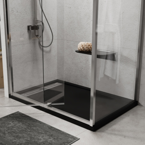 Душевой поддон WasserKRAFT Abens 20T 20T06 120х80 искусственный камень черный - фото 3