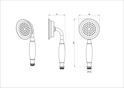 Лейка для душа Wonzon & Woghand WW-88SC07-BGM - фото 2