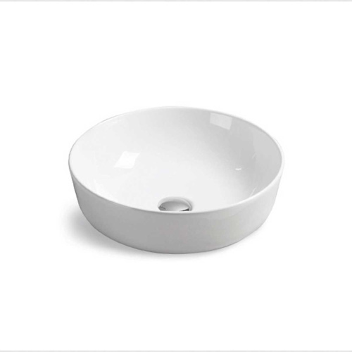 Раковина из сантехнического фарфора Vincea VBS-104 42х42 накладная цвет белый без отверстий под смеситель