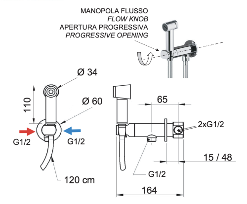 Гигиенический душ со смесителем Remer N64EUM хром - фото 2
