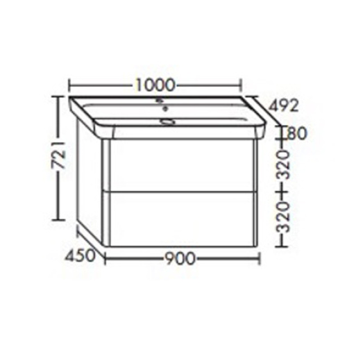 Тумба с раковиной Burgbad Iveo SFEN100F2833G0161C0001*1 100х49х72 подвесная цвет белый глянцевый - фото 2