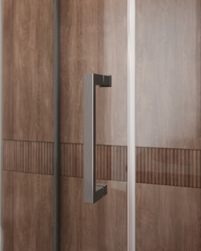 Душевой уголок Cezares MOLVENO MOLVENO-R-1-90-C-GM-IV 90х90 стекло прозрачное профиль оружейная сталь без поддона - фото 2