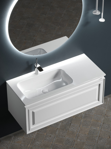 Тумба под раковину Sancos Very VR100LW 100х45х41 подвесная цвет белый - фото 4