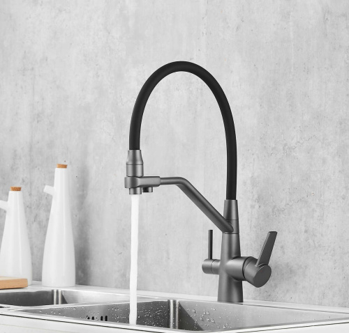 Смеситель для кухни BOCH MANN ELSE GR BM10428 на мойку серый - фото 2