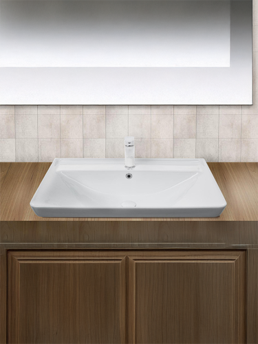 Раковина из санфаянса WeltWasser WW SK 48 см 10000004639 встраиваемая цвет белый глянцевый 1 отверстие под смеситель - фото 4