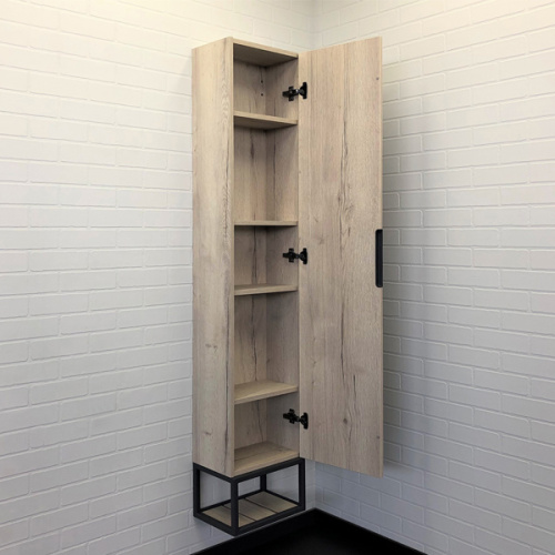 Шкаф-пенал Comforty Порто 00-00009981CF 35х24х170 подвесной цвет дуб дымчатый - фото 5