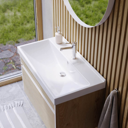 Тумба под раковину Aqwella Y URB0110DD 97х44х46 подвесная цвет коричневый - фото 3