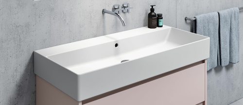 Раковина из санфаянса GSI Kube X 9423011_УЦ 100х47 подвесная цвет белый - фото 4