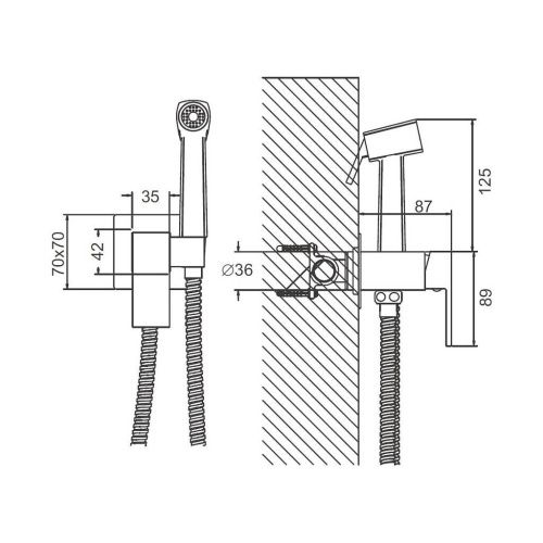 Гигиенический душ со смесителем Maretti Umbria Black UMB30RV67 черный - фото 3