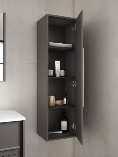 Шкаф-пенал Visobath Aqua 73497/Ceniza 35х30х120 подвесной цвет темно-серый - фото 4