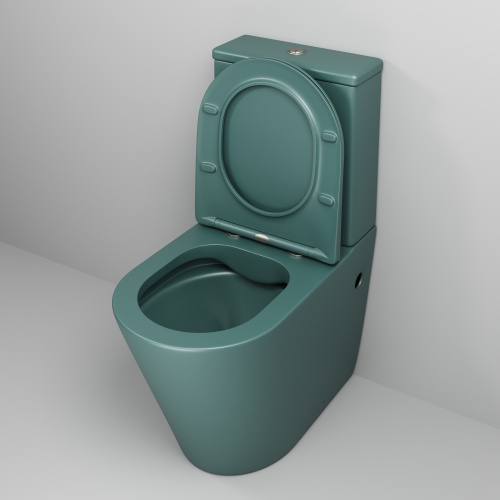 Унитаз напольный с бачком Grossman Color GR-4480OLMS зеленый матовый с сиденьем безободковый каскадный смыв - фото 4