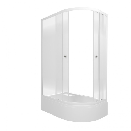 Душевой уголок Тритон Коралл Щ0000068951 120х80 стекло прозрачное с узором профиль белый с поддоном - фото 5