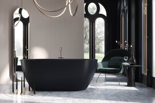 Ванна из искусственного камня Holbi VENUS 1.01.001.11.3 168х80 отдельностоящая овальная - фото 3