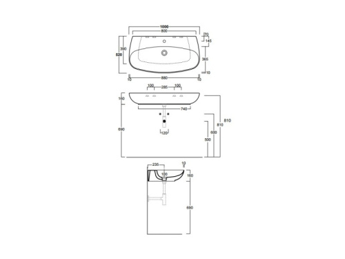 Раковина из санфаянса Simas VI 12 bia 100х52 подвесная цвет белый - фото 3