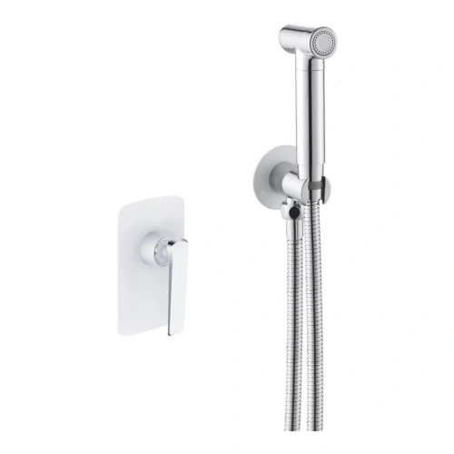 Гигиенический душ со смесителем Rose R1305F белый/хром - фото 2