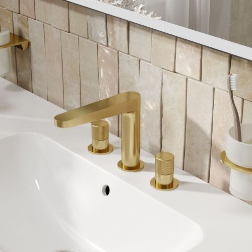 Смеситель для раковины Wasserkraft Schunter 8200 8235 встраиваемый в стену золото - фото 2