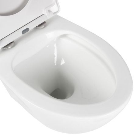 Унитаз подвесной Bond Oval F05-10 белый с сиденьем микролифт безободковый душевой смыв