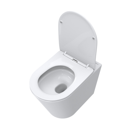 Унитаз приставной BelBagno FLAY BB1003CB-TOR/SC белый с сиденьем микролифт безободковый смыв торнадо