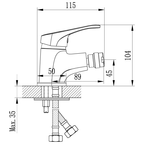 Смеситель Rossinka B B35-51 на биде хром - фото 2