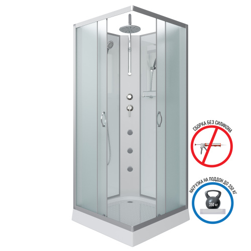 Душевая кабина Niagara Classic 11011423BKTG 90х90 квадратная без крыши ориентация универсальная - фото 2