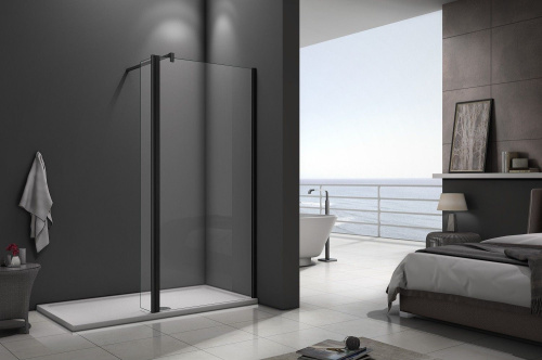 Душевая перегородка Good Door WALK IN ВИ00021 80х195 стекло прозрачное профиль черный матовый - фото 3