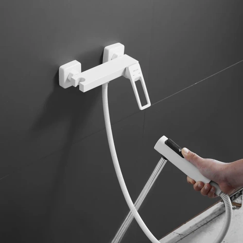 Гигиенический душ со смесителем Shevanik S6805C-1 белый - фото 4