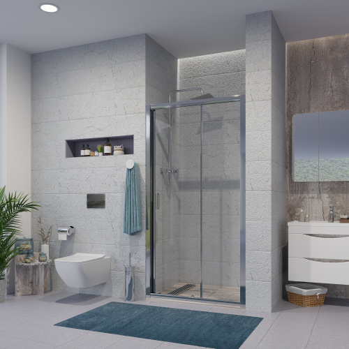 Душевая дверь Niagara Nova NG-62-10A 100х195 стекло прозрачное профиль хром глянцевый - фото 2