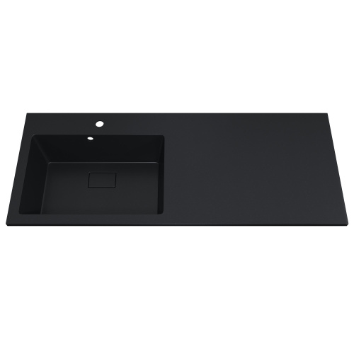 Раковина кварцевая Uperwood Cosmos Quartz RCosmos120LU 120х48 над стиральной машиной цвет черный - фото 5