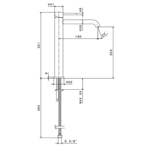 Смеситель Newform X-STEEL 316 69615X.59.067 на раковину бронза - фото 2