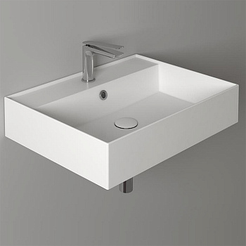 Раковина из санфаянса Simas Agile AG61 bi*1 61х46 подвесная цвет белый 1 отверстие под смеситель