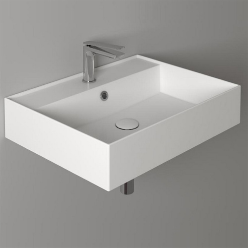 Раковина из санфаянса Simas Agile AG61 bi*1 61х46 подвесная цвет белый 1 отверстие под смеситель