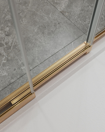 Душевая дверь Cezares MOLVENO MOLVENO-BF-3-90-C-BORO-IV 90х195 стекло прозрачное профиль золото брашированное - фото 4