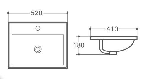 Раковина керамическая Art&Max AM6230 52х41 полувстраиваемая цвет белый - фото 2