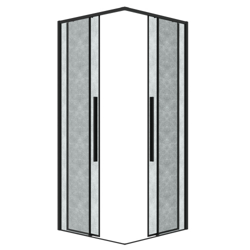 Душевая дверь Grossman Galaxy 1/2.K33.01.10.21.02 100х195 стекло текстурное профиль черный матовый - фото 2