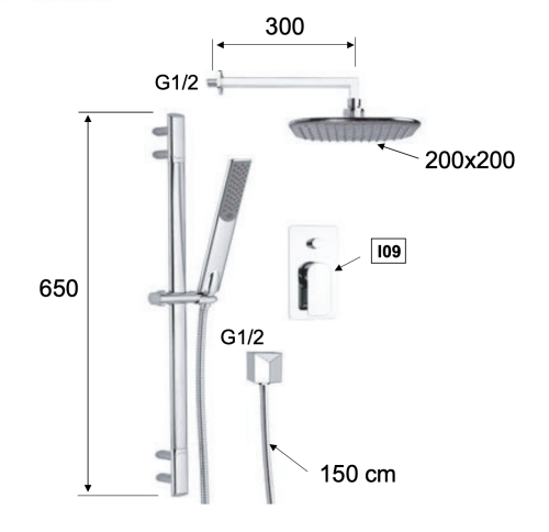 Душевая система Remer Infinity i09S01 встраиваемая в стену - фото 2