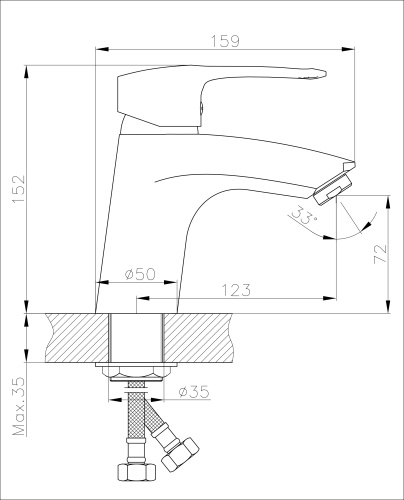 Смеситель Rossinka T T40-11 на раковину хром - фото 2