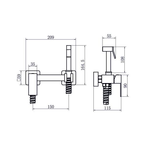 Гигиенический душ со смесителем Fashun A57504-17 графит - фото 3