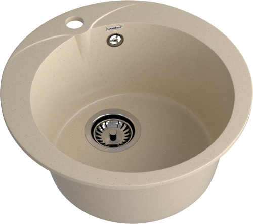 Кухонная мойка Granfest Rondo R-480 кашемир 48х48 цвет бежевый поверхность матовая - фото 2