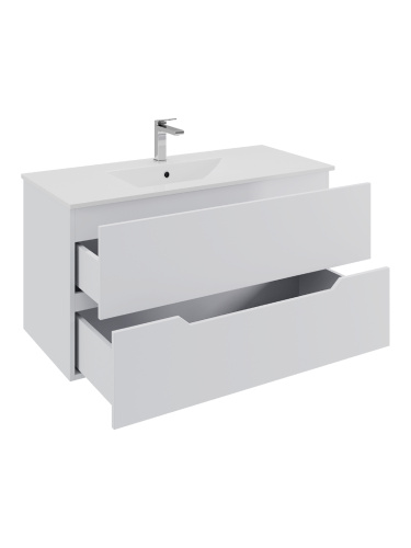 Тумба с раковиной Orange Line Li-100Tuw+Ra 102х47х54 цвет белый - фото 4